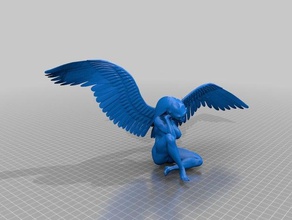 angel bizarre sculpture ancient sculptures 3d print model - Mito3D