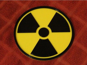 radiation symbol coaster kitchen & dining danger drink nuclear 3d print model - Mito3D
