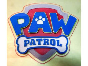 pata de patrulha 5 cores impressão sinais e logotipos pawpatrol 3d print model - Mito3D
