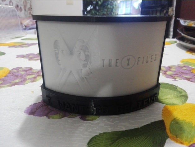 lithophane de base x-files 3D print model - Mito3D