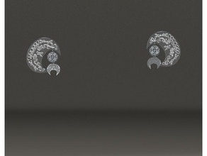 ear ring moon earrings 3d print model - Mito3D