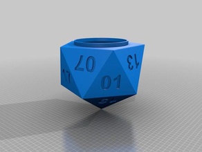 d20 dados jar segurando o icosaedro de caixa masmorras e dragões jogos 3d print model - Mito3D