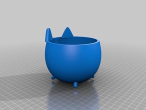 pusheen flower pot 3d printing 3d print model - Mito3D