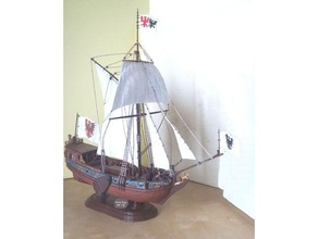 nave grobe yacht olandese del 1600 vehicles 3d m blender3d boat caravelle galleon mode model sailboat sao scale ship toy veliero 3d print model - Mito3D