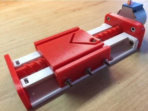 high accuracy dovetail stepper slide engineering 28byj-48 acme screw gib lead linear actuator bearing motion mechanical side 3d print model - Mito3D