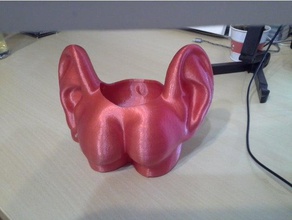 arsch mit ohren blumentopf - ass ears flower pot household flowerpot planter plant 3d print model - Mito3D