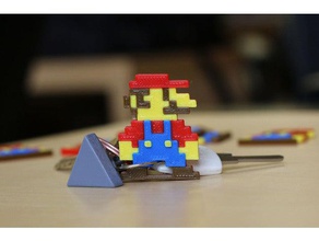 multi-color mario keychain toy & game accessories 8-bit 8bit mosaic multicolor palette+ super bros 3d print model - Mito3D
