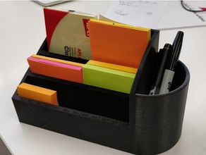 post-it & pen holder office pencil cup postit notes post note 3d print model - Mito3D