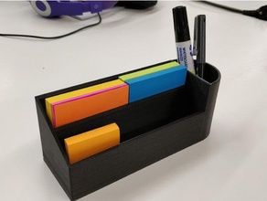 post-it & pen holder - small office pencil cup postit notes post note 3d print model - Mito3D