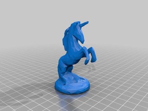 baja poli unicornio las esculturas 3d print model - Mito3D
