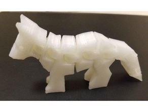 flexi dog mechanical toys animal articulated flexible print place toy 3d print model - Mito3D