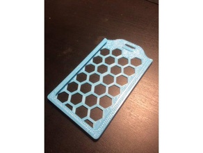 poligon kimlik kartı rozet tutucu aksesuarlar sahibi kordon 3d print model - Mito3D
