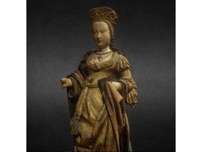 sainte odile huy tarama ve kopyaları 3d baskı 3 Boyutlu Tarama Belçika Hıristiyan kilise kültürel miras Avrupa tarih boya çok renkli din saint heykel kadın ahşap 3d print model - Mito3D