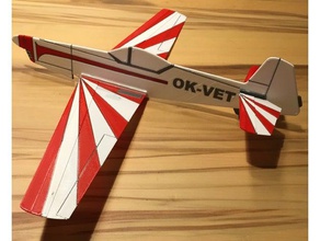 zlin 526 Schleuder Spielzeug & Spiele acro Kunstflug Flugzeug glider Modell multicolor multimaterial prusa Gummi slingshot 3d print model - Mito3D