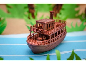 jun - jungle queen visual benchy brinquedo & acessórios para jogos banheira barco aventura amazon barcos crianças explorer float flutuante selva navios água 3d print model - Mito3D