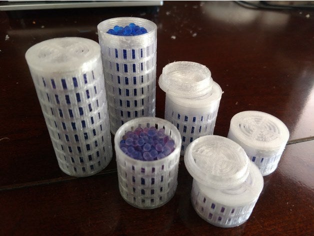 round silica gel container containers case 3D print model - Mito3D