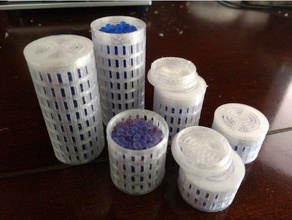 rodada de sílica gel recipiente recipientes a caso 3d print model - Mito3D