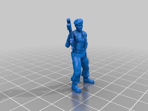 combatiente de la selva femenino modelos 28mm catachan guardia imperial 3d print model - Mito3D