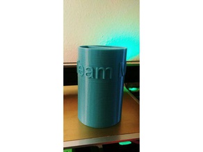 pen cup customization text office 3d print model - Mito3D