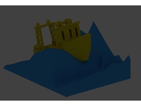 vague de la nageoire petit chalutier jouets & accessoires jeux banane bateau fin 3d print model - Mito3D
