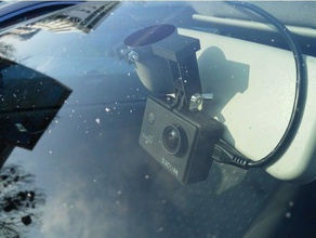 dash cam mirror mount sjcam camera 3d print model - Mito3D