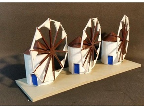les moulins de mykonos bâtiments et structures grecia la grèce molino moulin à vent 3d print model - Mito3D