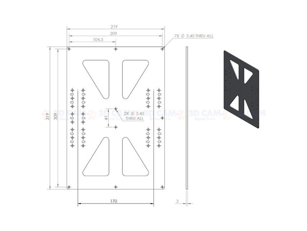 prusa i3-Bett-300 200-upgrade 3d-Drucker Teile 3D print model - Mito3D