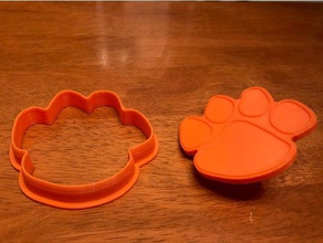 cookie cutter - tiger paw kitchen & dining clemson 3d print model - Mito3D