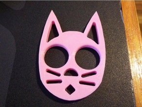 cat keychain no ear grooves keychains 3d print model - Mito3D