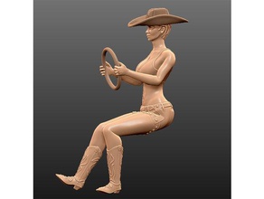 cowgirl - driving pose sculptures 3d print model - Mito3D