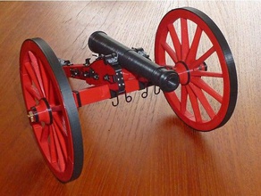 6-pdr field gun 1841 models 1861 cannon wheel 3d print model - Mito3D