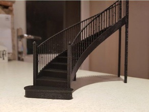 escalera curvada La impresión en 3d desafío de caracol duro 3d print model - Mito3D