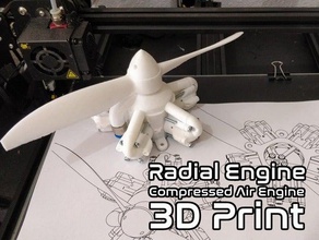 radial engine compressed air experimental engineering aircraft airplane modelisme motor steam 3d print model - Mito3D