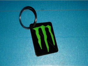 monster energy bicolore keychain porte cl s bicouleur organizzazione bicolor emblema energia il logo 3d print model - Mito3D