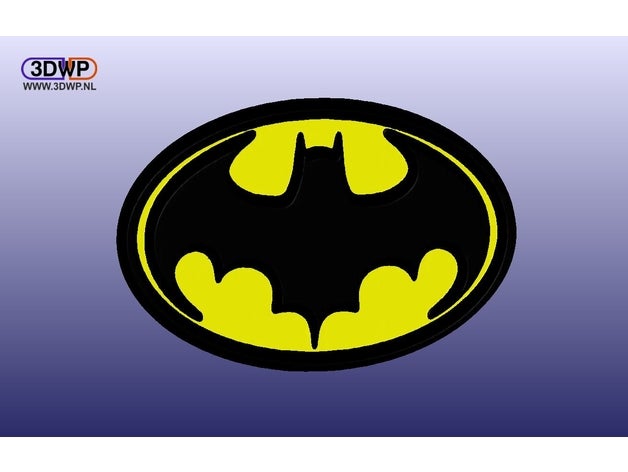 batman 1989 logo signs & logos dc comics dual dualstrusion color extruder extrusion michael keaton 3D print model - Mito3D