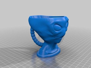 alien copa recipientes taça cinza perfeito 3d print model - Mito3D