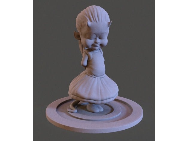devil girl sculptures cute demon evil 3D print model - Mito3D