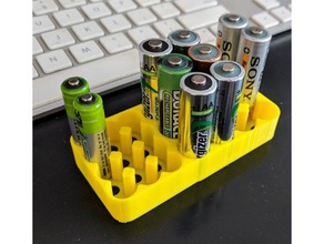 combined aaa aa battery holder containers 3d print model - Mito3D