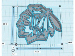 blackhawks cookie cutter set 3d printing black hawks chicago cookies nhl stanley cup 3d print model - Mito3D