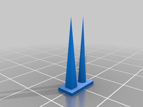 pyramid cone spikes - 2 minute retraction tuning test 3d printing tests 3d print model - Mito3D
