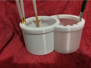 single y dual de la pintura del cepillo limpiador herramientas arte acrílica el modelo pincel 3d print model - Mito3D