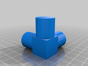 einfaches 3-Wege-Rohr-Anschluss 3d-drucken Rohr Rohr-Anschluss 3d print model - Mito3D