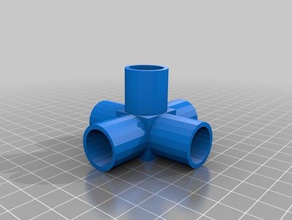 5 way flow through pipe connector untested 3d printing connectors plumbing tube 3d print model - Mito3D