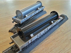 h0 flanş boru 1 87 ölçek hobi yük model tren modeli 3d print model - Mito3D