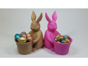 easter bunny toy pot planter toys & games planters plant rabbit 3d print model - Mito3D