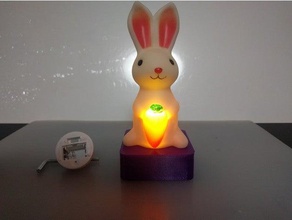 bunny night light stand fix not included decor led fixture 3d print model - Mito3D