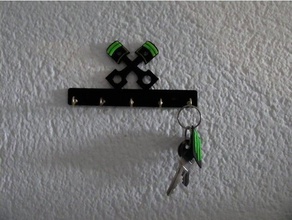 Kolben-Schlüssel-Halter-Unterstützung Wandbild cles Kolben Haushalt clefs Halter Schlüssel maison Unterstützung 3d print model - Mito3D