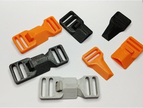 strap buckle no supports replacement parts backpack bag belt click clip snap snapfit together 3d print model - Mito3D