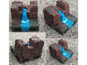 miniature openlock terrain - spring stream toys & games dnd tiles dungeons dragons 28mm pathfinder tile wargaming 3d print model - Mito3D
