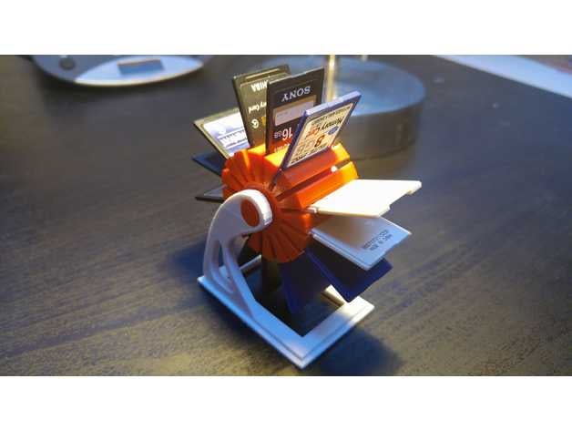 sd rolo-rueda equipo tarjeta titular de la 3D print model - Mito3D